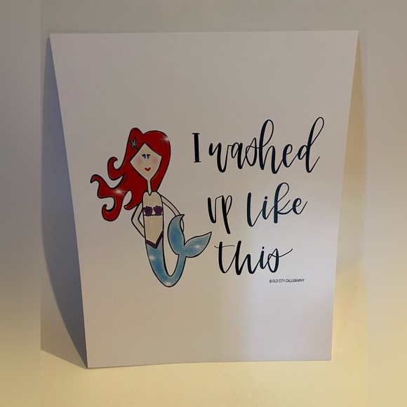 Calligraphy Other - Old City Calligraphy Mermaid Art Print